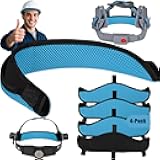 Hard Hat Sweat Bands 4Pcs, Innovative 3-Layer Fabric Sweatbands for Hard Hats Washable, Reusable Cotton Hard Hat Liner for Softness and Comfort,Sponge Hardhat Sweatband for Welding Helmet (Blue)