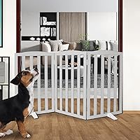 Vista 31 de Puerta para Perros Independiente para Interiores, Puerta para Perros Plegable, Puertas para Perros para Entradas, Escaleras o Pasillos, Puerta Blanco