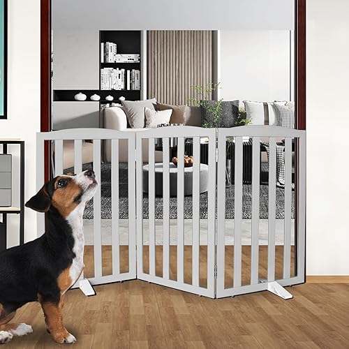 Miniatura 31 de Puerta para Perros Independiente para Interiores, Puerta para Perros Plegable, Puertas para Perros para Entradas, Escaleras o Pasillos, Puerta
