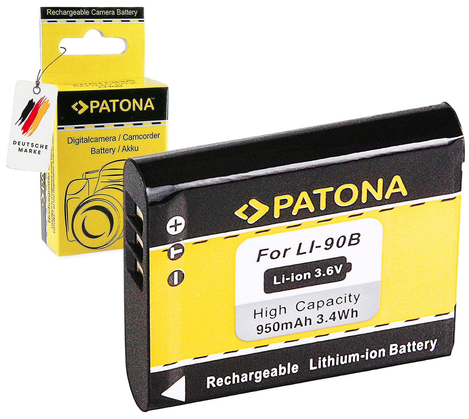 PATONA Chargeur Double avec 2X Batterie de Rechange pour Olympus Li-90b, Li-92b Battery Compatible avec Olympus Tough TG-6 TG-5 TG-4 TG-3 TG-2 TG-1 Stylus XZ-2