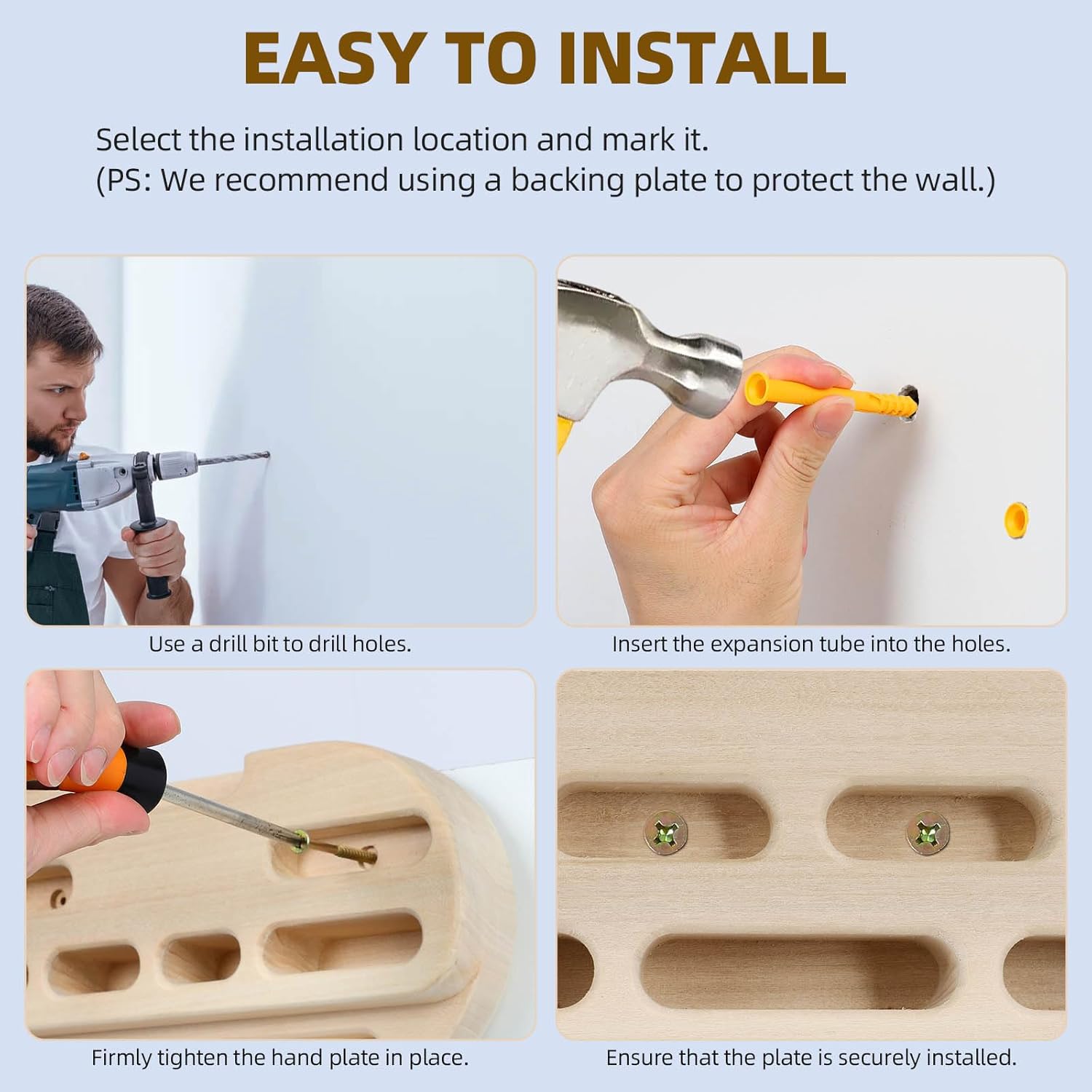 Rock Climbing Hangboard Training, Rock Climbing Fingerboard Door-Mounted Training Station, Equipped with Grip Points, Slopes, and Edges, Used As A Pull-Up Bar for Hanging and Finger Strength Training