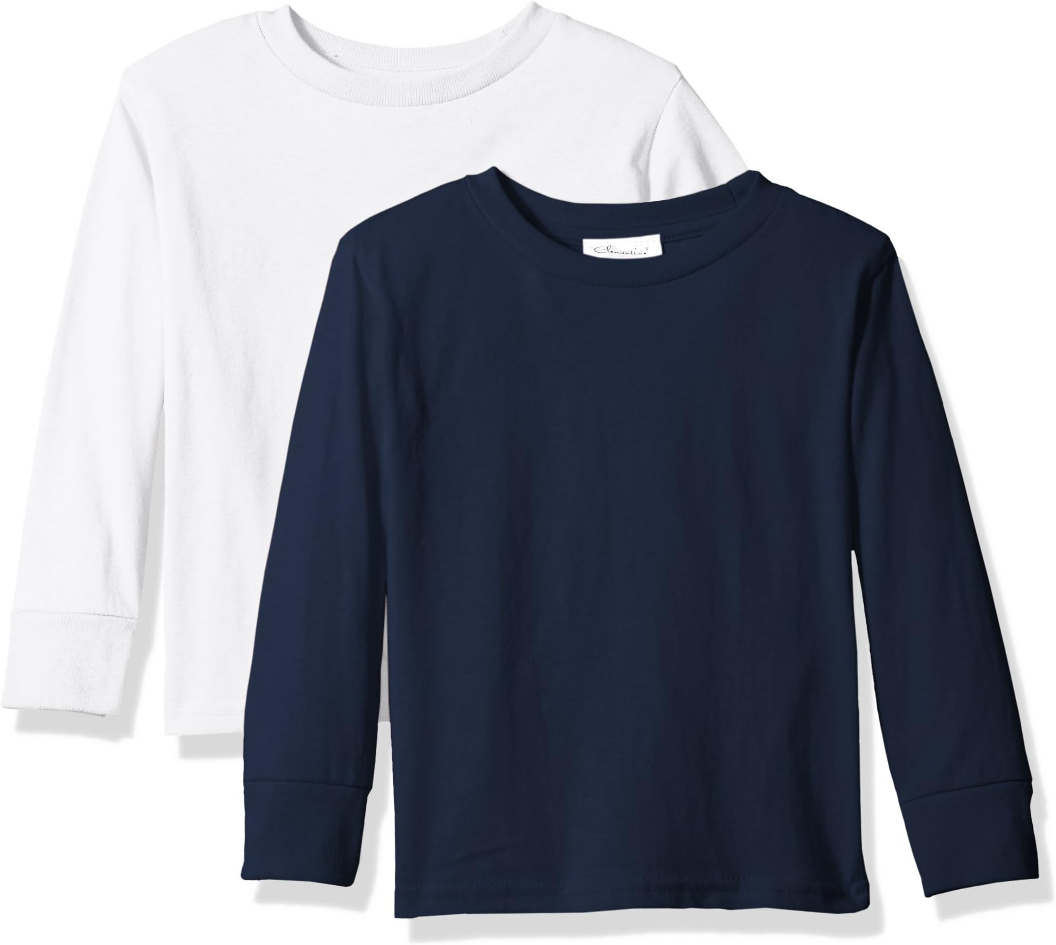Clementine Toddler Unisex Everyday Long Sleeve Toddler T-Shirts Crew 2-Pack