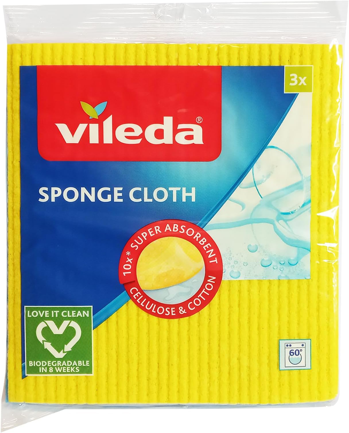 Sponge Cloth 4 Pcs 100% Natural Materials, Super Absorbent, Durable