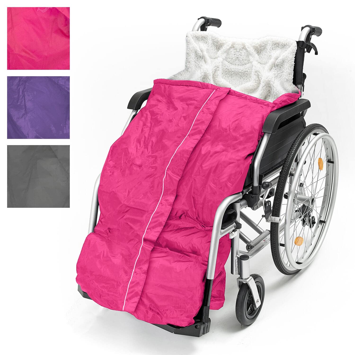 Mobility SmartLuxury Wheelchair Cosy with Inside Pocket & Easy Zip - Small - Pink | Adult 100% Waterproof Weather Proof Fleece Lined Warm Comfort Blanket Leg Cover Zipped