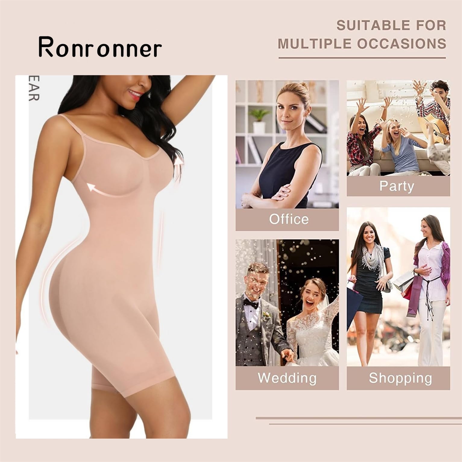 Ronronner Body modelujące kobiety modelujące brzuch kontrola ciała Shaper Body Shaper Niewidoczna poporodowa Shaper Brzuch Podnoszenie pośladków Trener Body