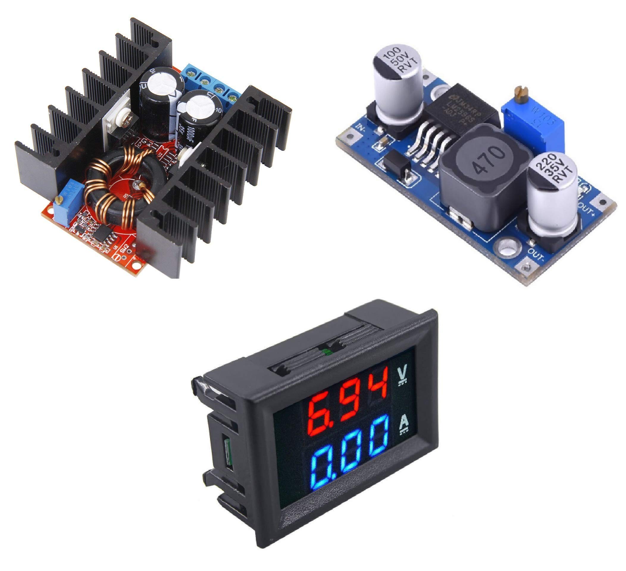 Techleads 150W Adjustable Power Supply Module + LM2596 DC-DC Buck Converter + Digital Voltmeter Ammeter (Combo) (B085T2XSJW) Amazon Price History, Amazon Price Tracker