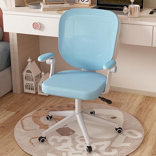Miniatura 2 de Silla de escritorio para niños y niñas con reposabrazos ajustables, silla de escritorio para niños con ruedas, silla de computadora para niños,