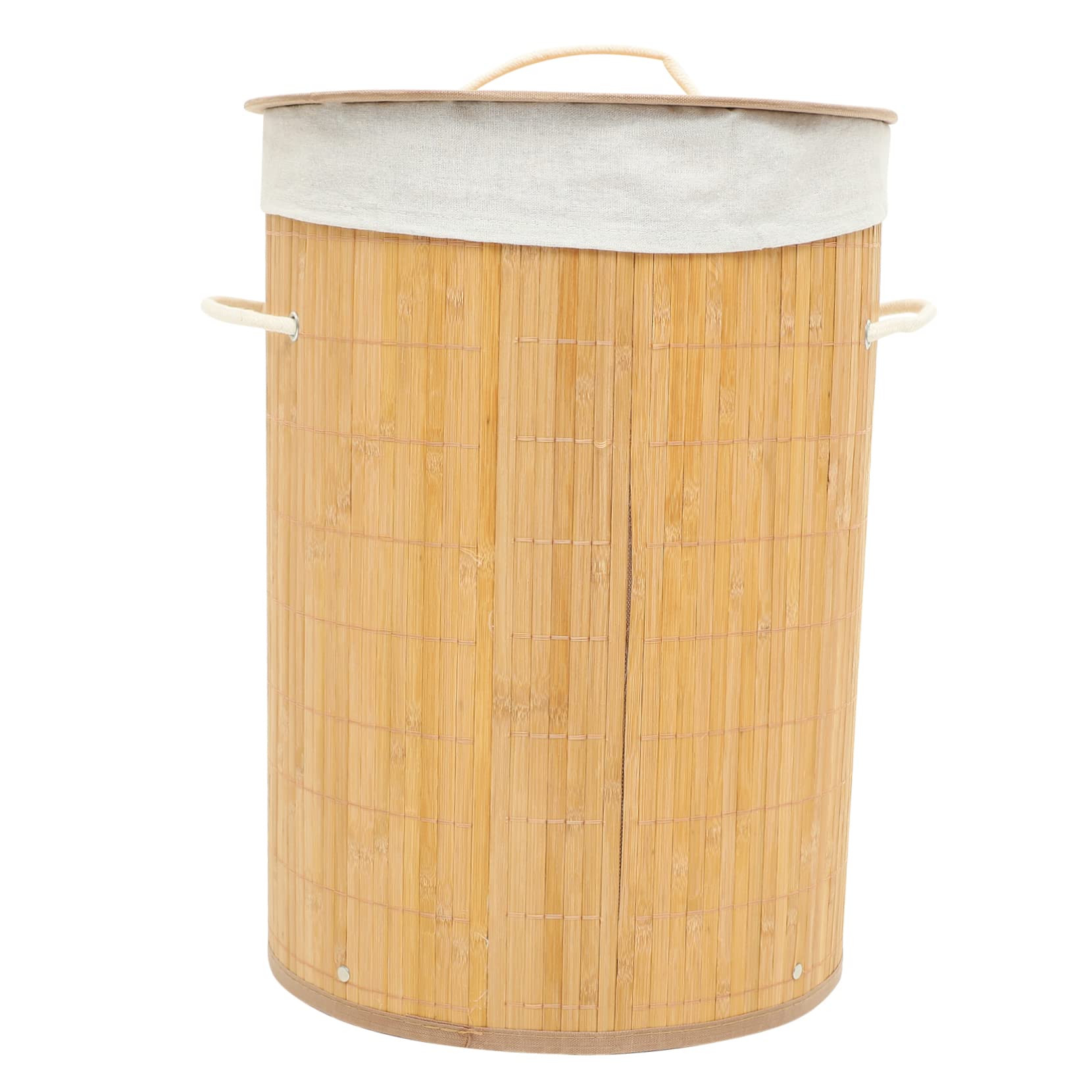 Panier à linge bambou avec couvercle POPETPOP bac de rangement chambre