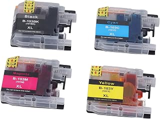 Cartuchos de Tinta de Color Buen Sellado Estable Suavemente Transparente Negro Cian Magenta Tarjeta Amarilla Cartucho de Tinta de Posición Precisa para la Escuela (LC103)