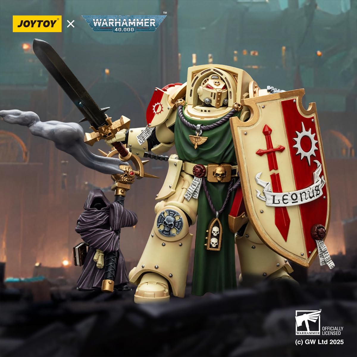 HiPlay JOYTOY Caballero Deathwing de los Ángeles Oscuros 2 con Espada de Poder, Escudo de Tormenta y Vigilante en la Oscuridad JT02496 Figura de Acción Escala 1/18