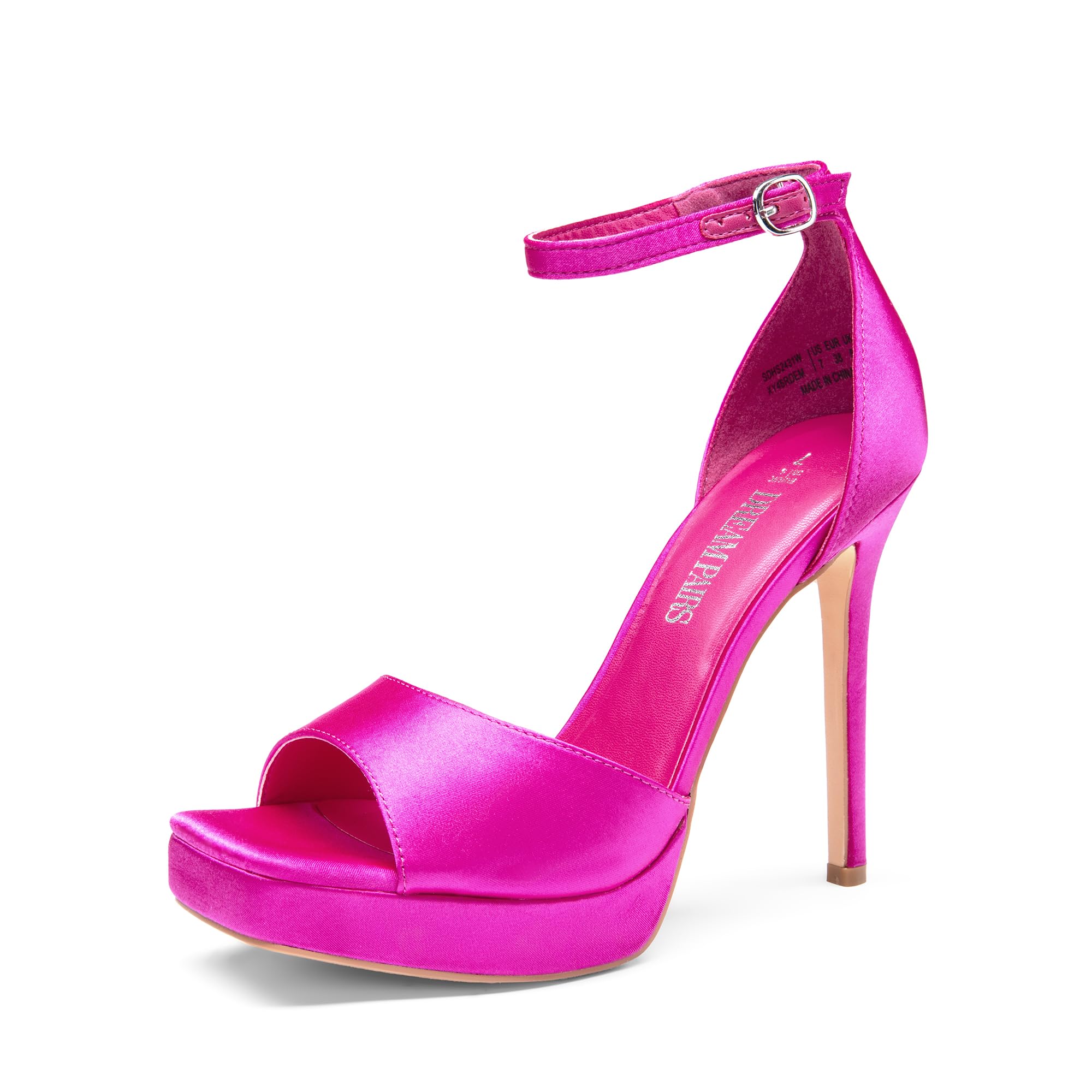 DREAM PAIRS Women's Stiletto High Heels Platform Ankle Strap Square Open Toe Dress Sexy Sandals