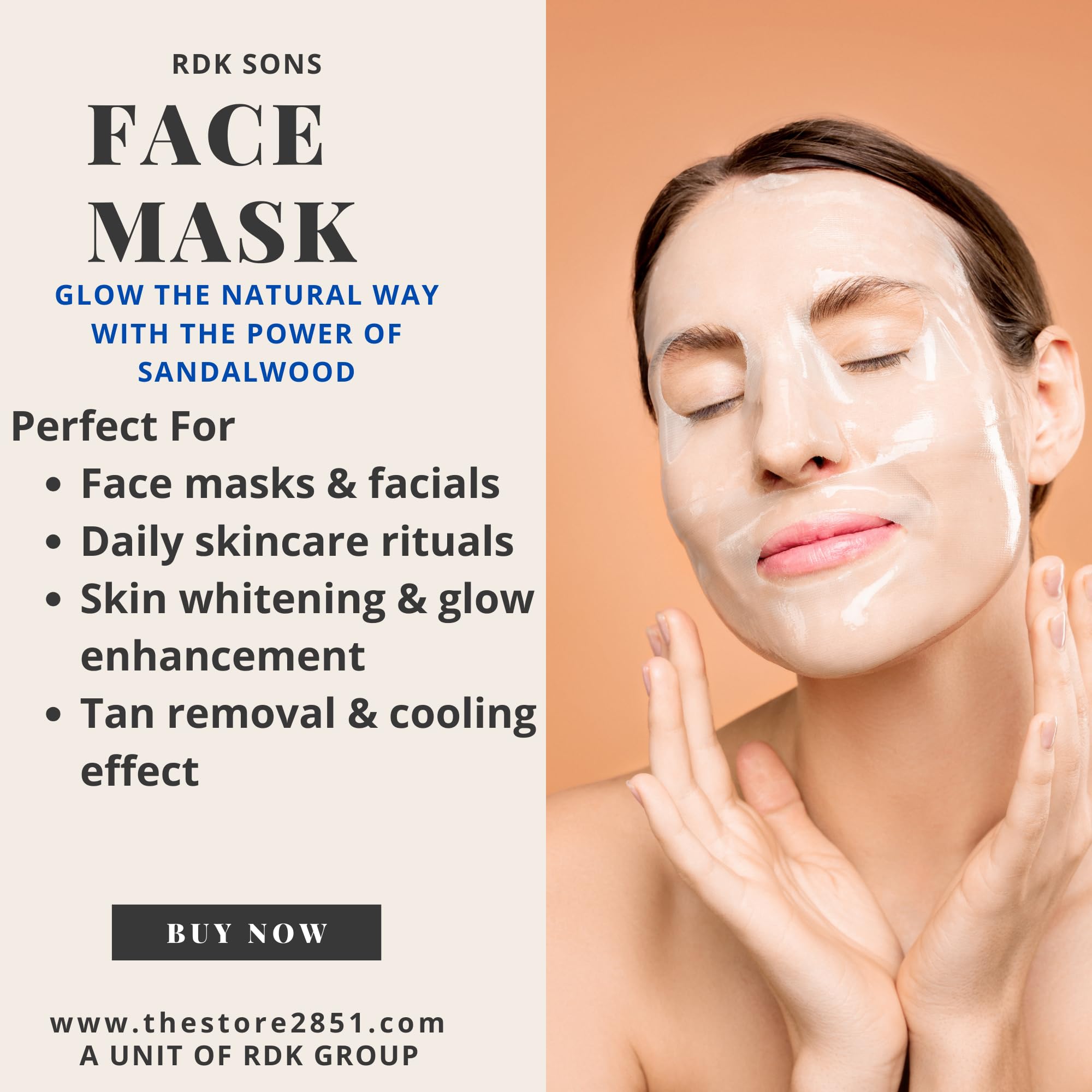 RDK SON'S Sandalwood Micro Fine Powder for Beauty and Pooja Use, Natural Chandan Powder, Beige, Multipurpose Use for Face Pack, Tilak, Rituals and Daily Use, Unisex 25 Grams 1