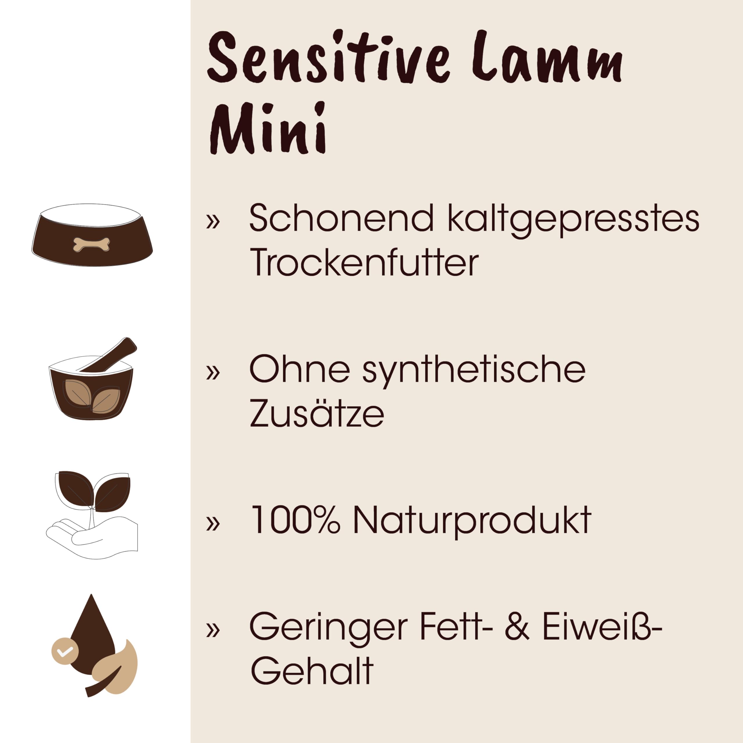 cdVet Fit-Crock Hundefutter trocken Sensitive Lamm Mini 10 kg, getreidefrei