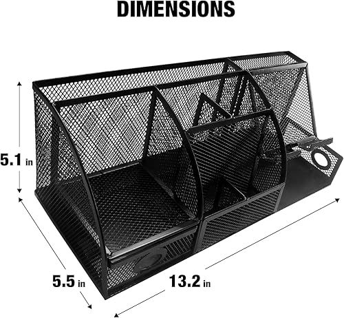 Miniatura 3 de Juego de organizador de escritorio de malla, accesorios de oficina, organización de escritorio con múltiples compartimentos para suministros de