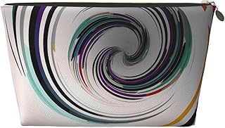 Abstract Circle Swirl Prints PVC Leather Trav...