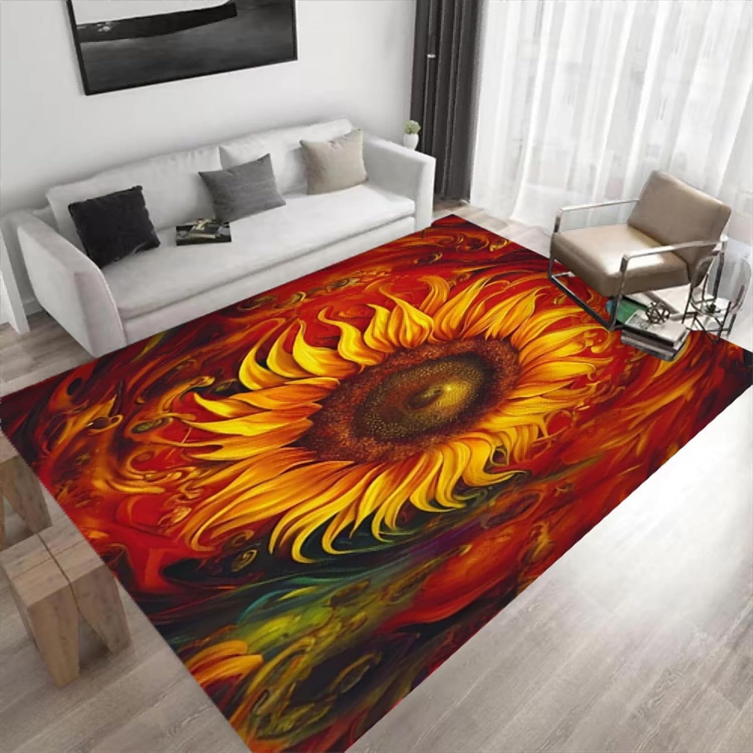 Tapis pour salon chambre grande surface antidérapant et facile à nettoyer
