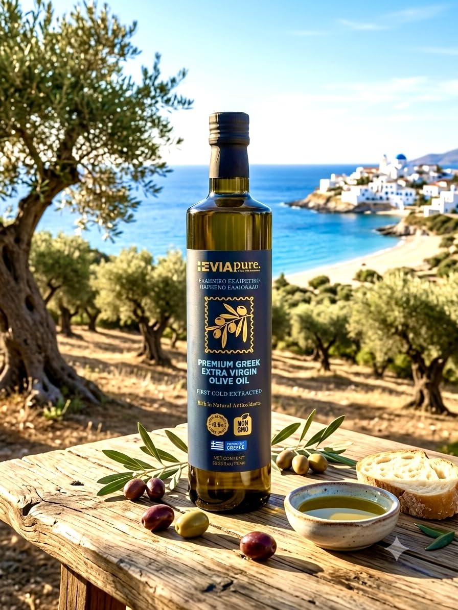 Amazon.com : Evia Pure Premium Greek Extra Virgin Olive Oil – 100