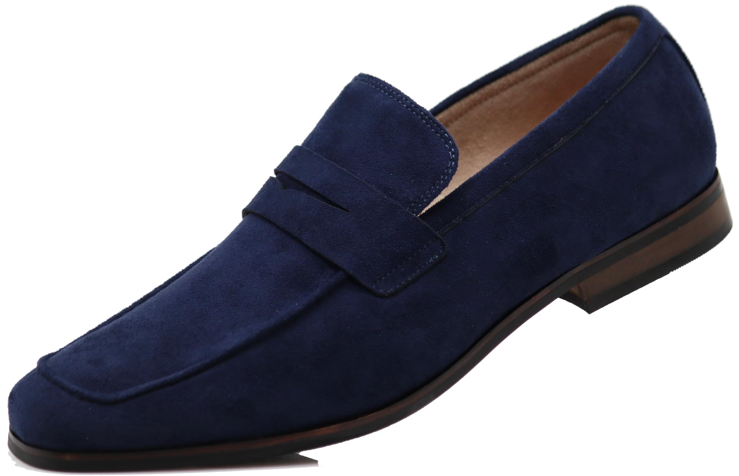 Enzo Romeo MHG Men's Business Casual Formal Vegan Suede Loafers Slip On Driving Dress Shoes - 3