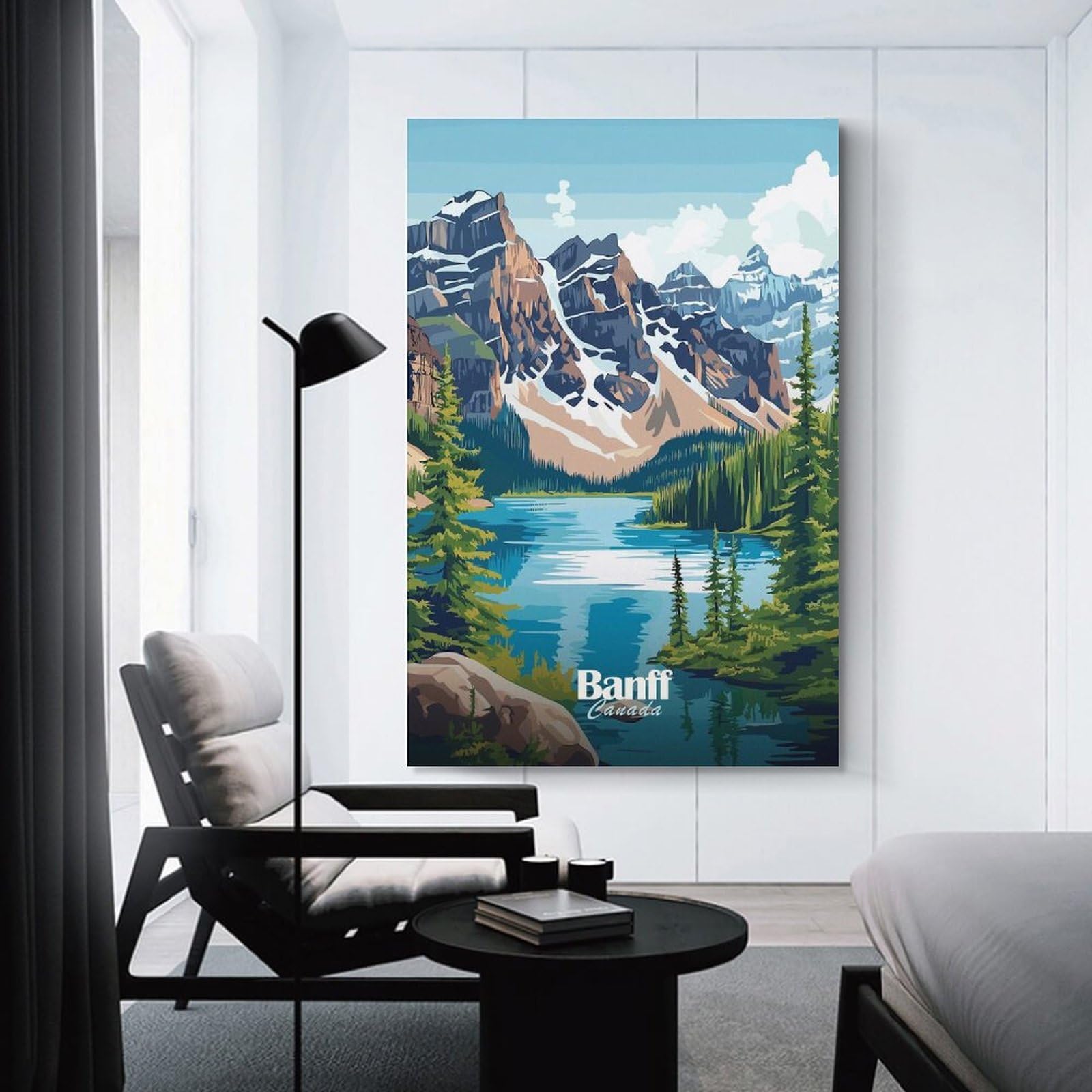 Junmoney Wall Picture Print Banff National Park Landscape(2), 24x36inch(60x90cm), for Entryway, Lounge Links Or Small Walls, Home Artwork for First Impressions