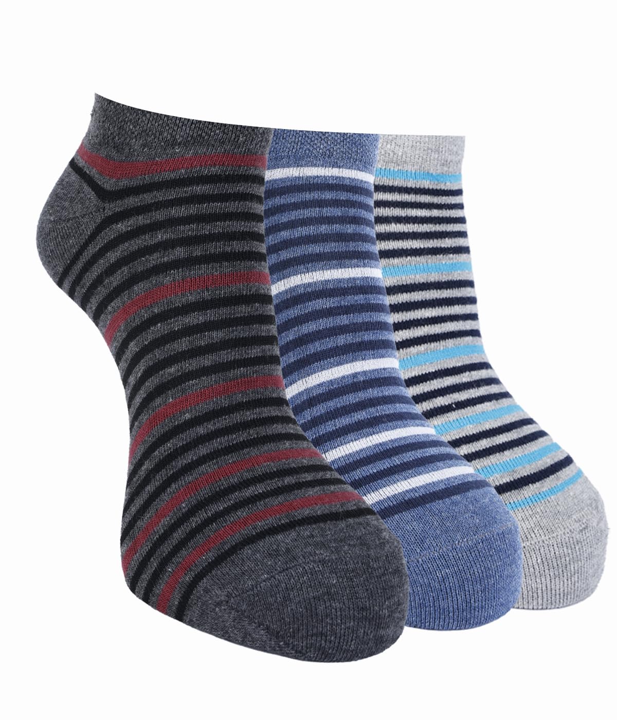 force nxt BY Dollar Socks for Men Solid Ankle Length Cotton Socks, Free Size, Pack of 3 (Multicoloured)-picture-36