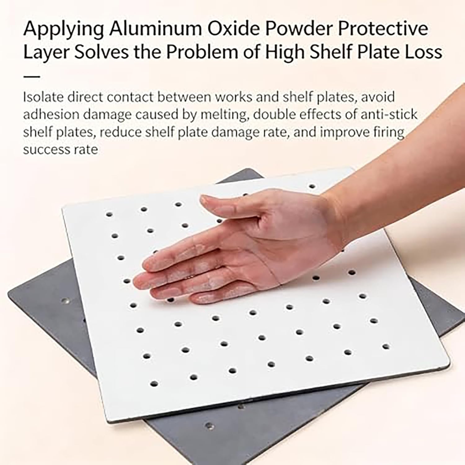 Heat-Resistant Perforated Pottery Kiln Shelf, Heat-Resistant Insulation Panel with Round Hole, Ultra-Thin Ceramic Kiln Board, Thickness 0.5cm, Ideal for Pottery Firing & Glazing(Square)