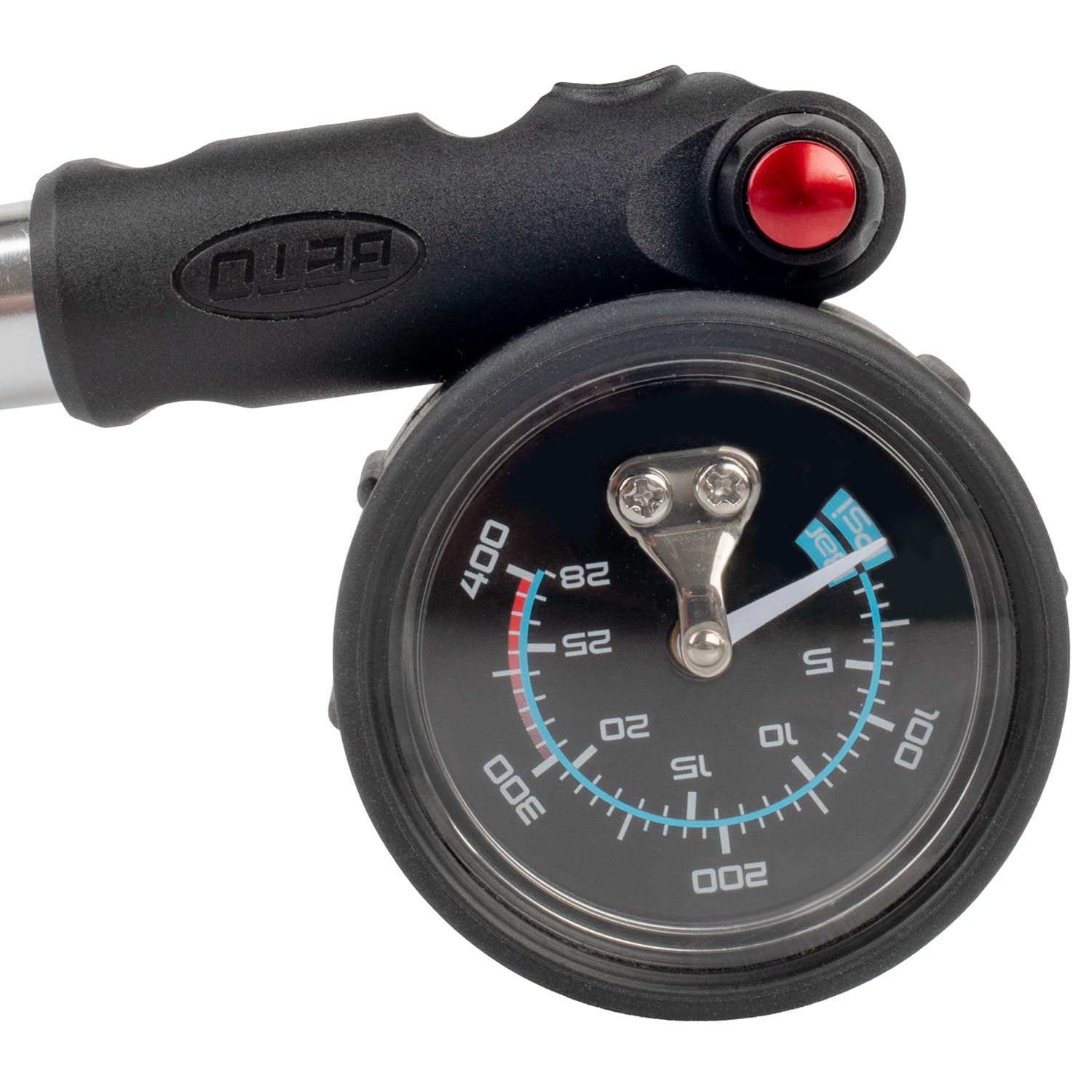 BETO Pompe d'amortisseur en Aluminium pour Valve de Voiture AV 400 psi 28 Bar avec manomètre