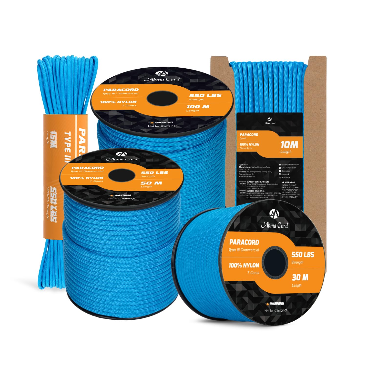 Abma Cord Paracord 550 4mm 10m Nylon Rope Type III 7 Strands Cord — image 1