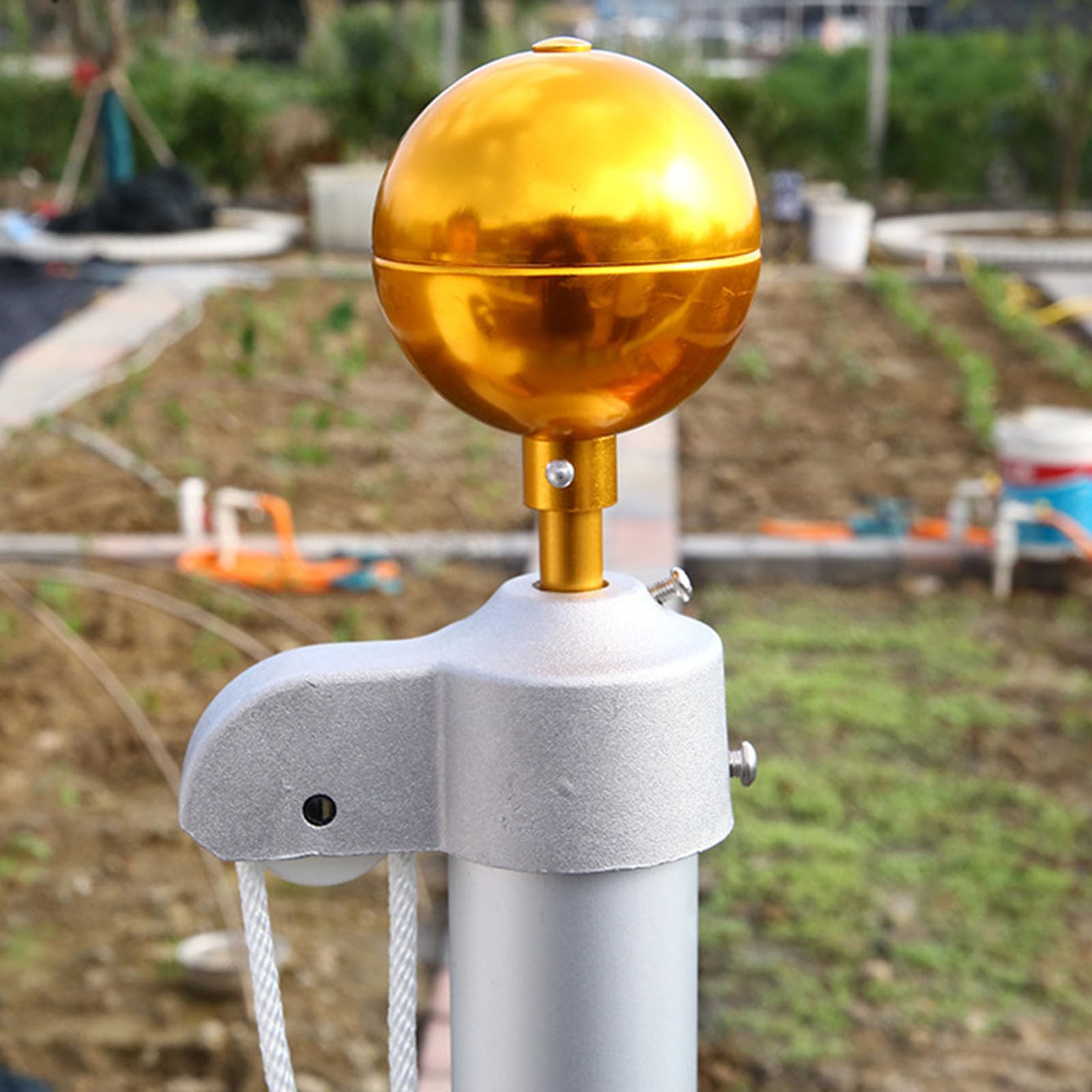 Sfera Di Ricambio Per Asta Bandiera In Alluminio Dorato | 15x7,5 Cm | Antivento E Resistente Per Esterno