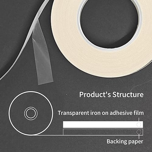 Miniatura 3 de KEPAIBOS - Cinta adhesiva de doble cara para planchar con parte trasera, fácil de planchar, lavable, sin coser, cinta para tela (ligera, 12 pulgada,