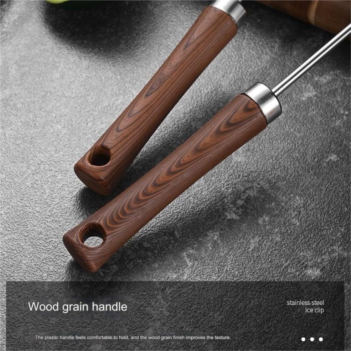 Batidora Cocina Galletas Batidora Rotativa Manual, Batidor De Huevos, Burbujeador, Grano Madera, Acero Inoxidable, Semiautomático For Hornear En Casa Hogar Leche(30.5cm)