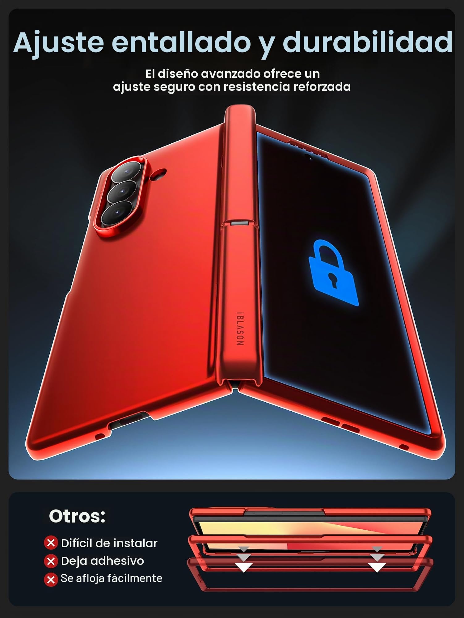 i-Blason Funda para Samsung Galaxy ZFold 7 [Cosmo] con Soporte MagSafe y Soporte para Bolígrafo S [Protector de Pantalla de Vidrio Templado Integrado] Magnética Case (Rojo)