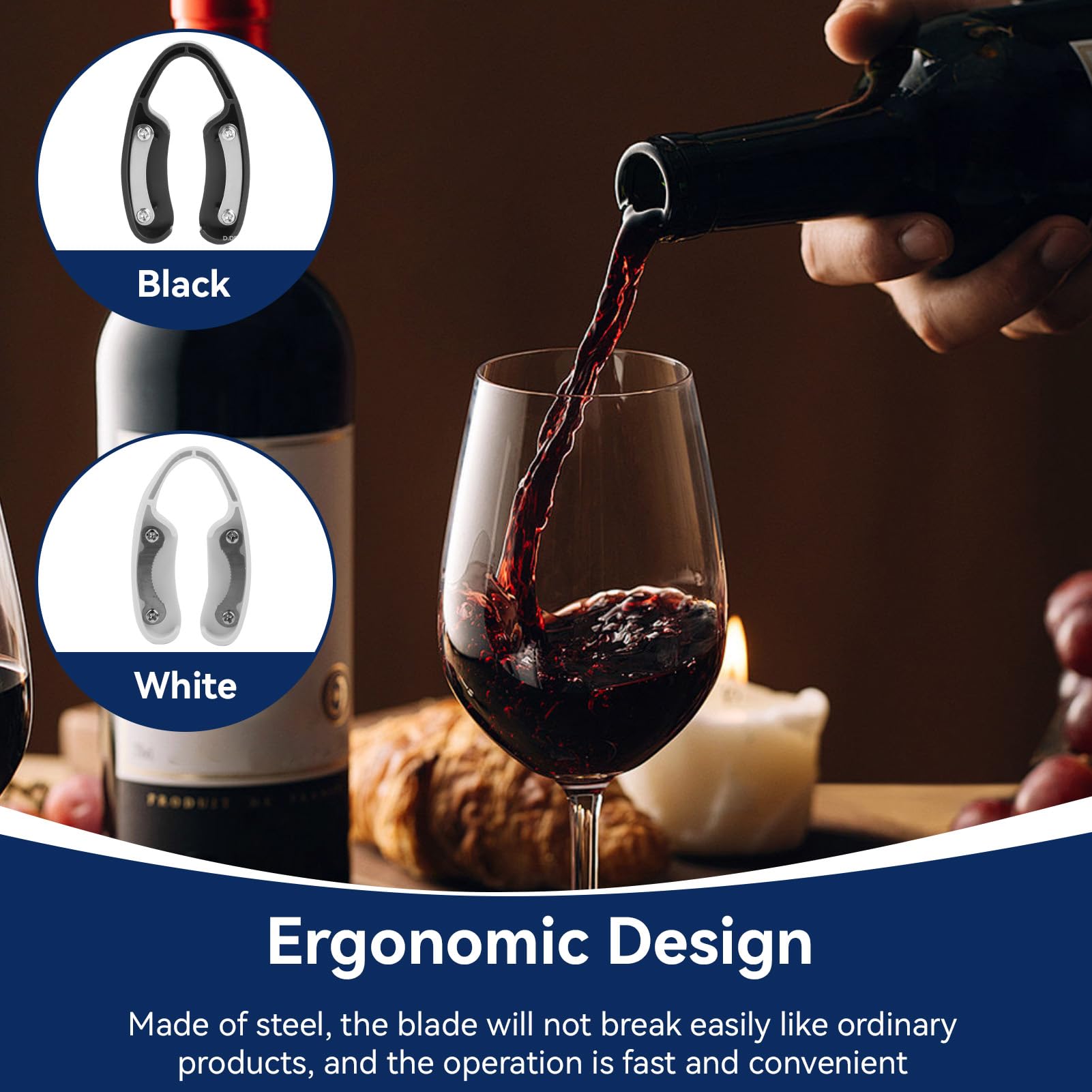 2 pezzi apribottiglie vino, lama taglierina per vino taglierina per carta stagnola taglierina per vino taglierina per stagnola taglierina per stagnola per bottiglie di vino (Nero)