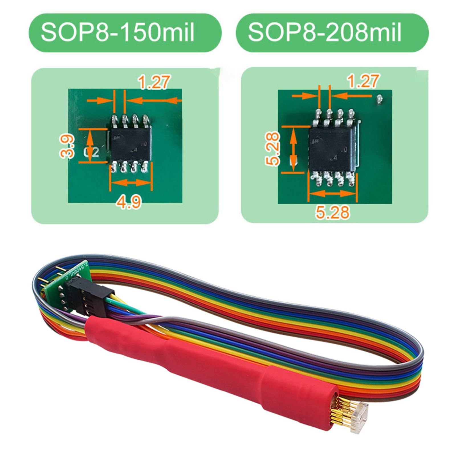 Puce SOP8 SOIC8 Ligne de sonde pour programmation adaptée à plusieurs modèles de programmeurs USB