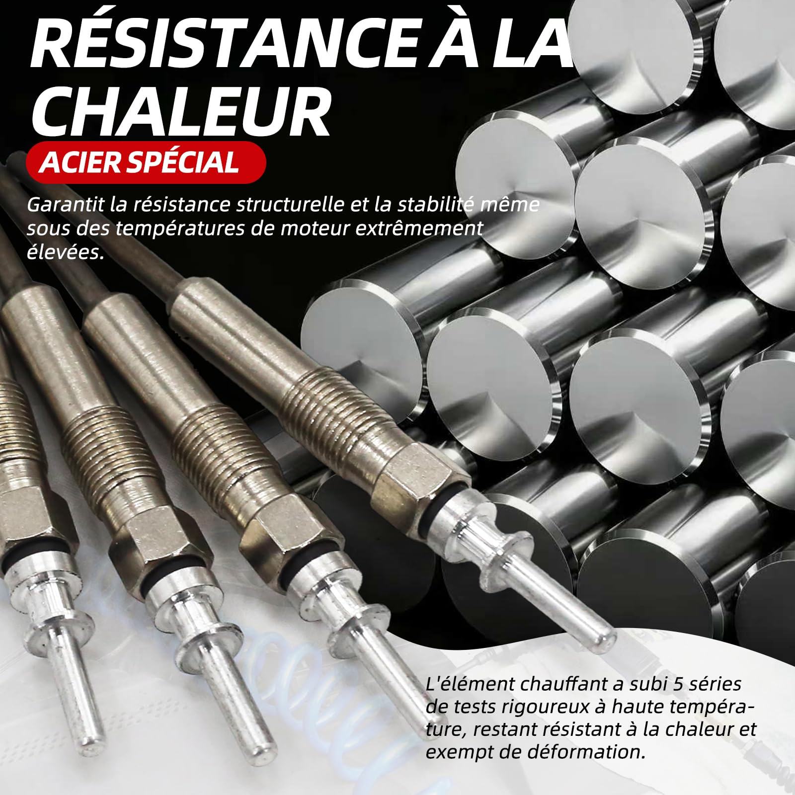 Lot de 4 bougies de préchauffage pour B-M-W Série 1 E87 Série 3 E46 E90 Série 5 E60 X3 E83 d M47 Numéro de pièce : 0250402002