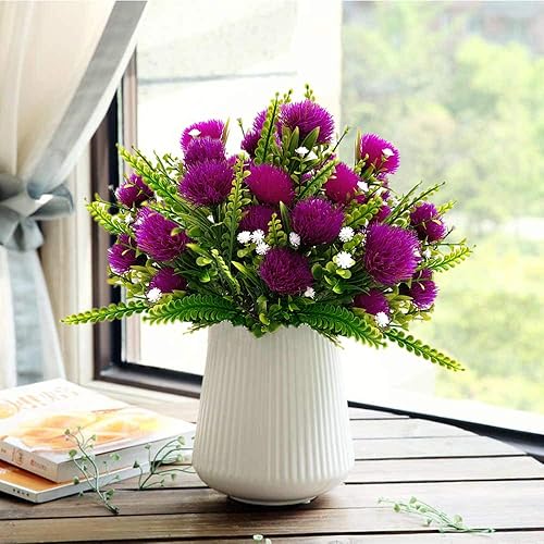 Miniatura 9 de Decoración de plantas artificiales de diente de león, flores de plástico falsas, arbustos, hierba para interiores y exteriores, hogar, jardín, boda,