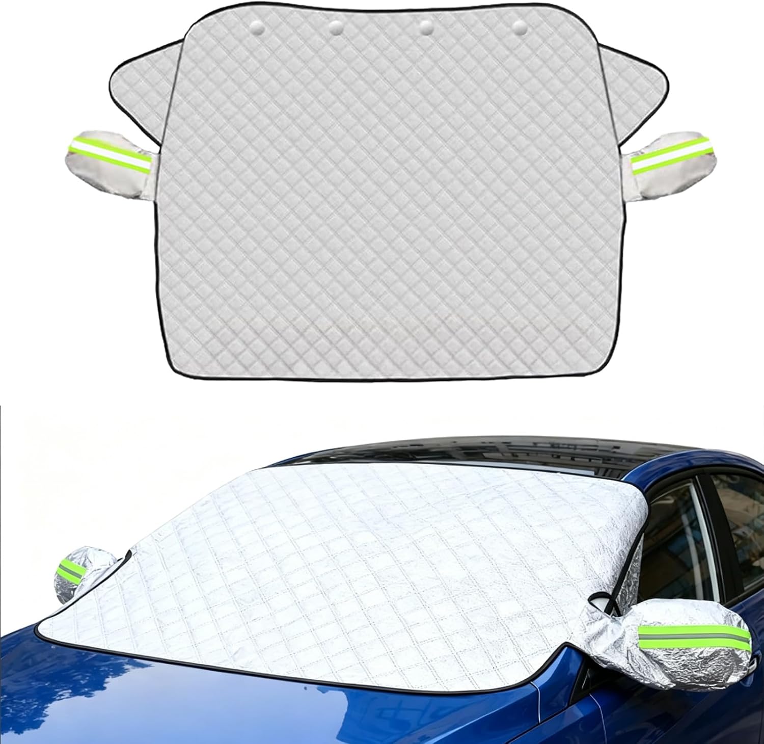Windshield Cover for Winter Ice/Snow/Frost,Thickened Protective Windscreen Cover, Snow Ice Frost Dust Water Resistent, Car Windshield Snow Cover (59" x43")