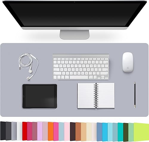 Miniatura 30 de Protector de almohadilla de escritorio de piel CADONO, almohadilla de escritorio antideslizante, gran almohadilla de ratón de piel sintética PU,