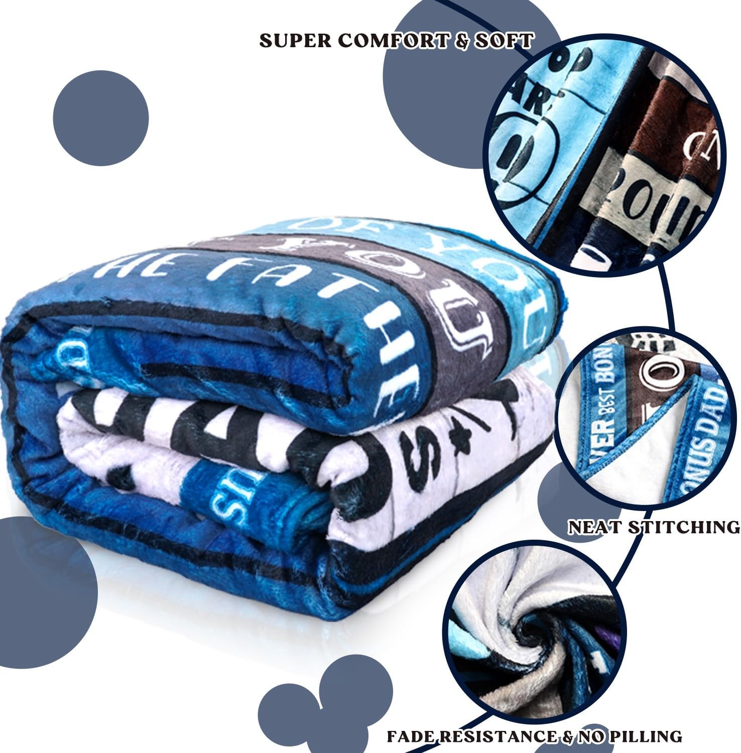 to My Bonus Dad Blanket Gifts for Fathers Day Present from Son Daughter Christmas Birthday Presents for Dad in Law Step Dad Throw Blanket - Image 6