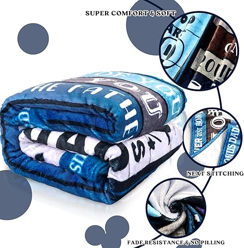 Miniatura 5 de Regalos para papá de parte de su hijo, regalos de cumpleaños para papá de parte de la hija, manta de regalo para papá con texto en inglés "Best