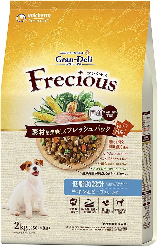 Amazon グランデリ フレシャス ドッグフード ドライ アダルト 成犬用 低脂肪設計 チキン ビーフ入り 2 国産 ユニチャーム グラン デリ ペット用品 通販