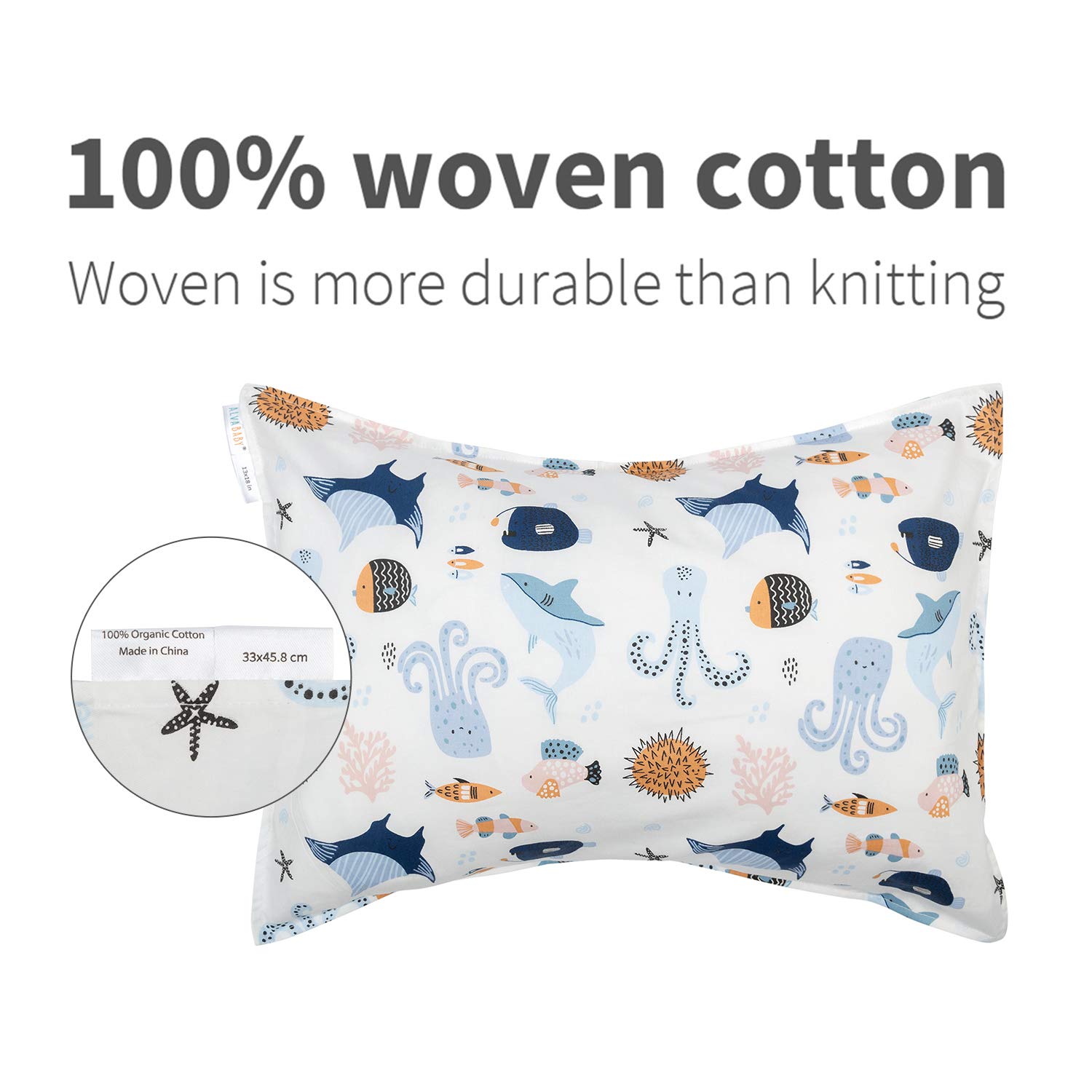 Kids Travel Pillow ALVABABY Toddler Pillowcases Pack Organic