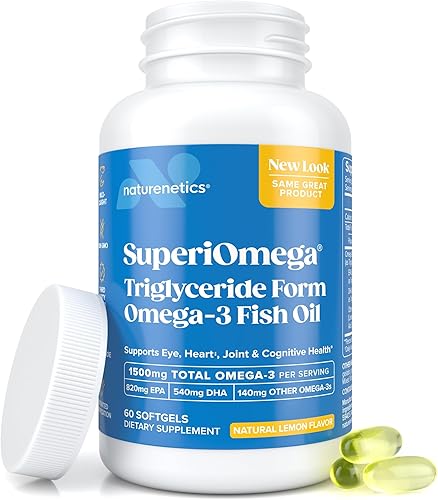 Aceite de pescado triglicérido Omega 3 para ojos secos, articulaciones, corazón y salud cerebral  Suplemento para ojos secos  Suplemento de
