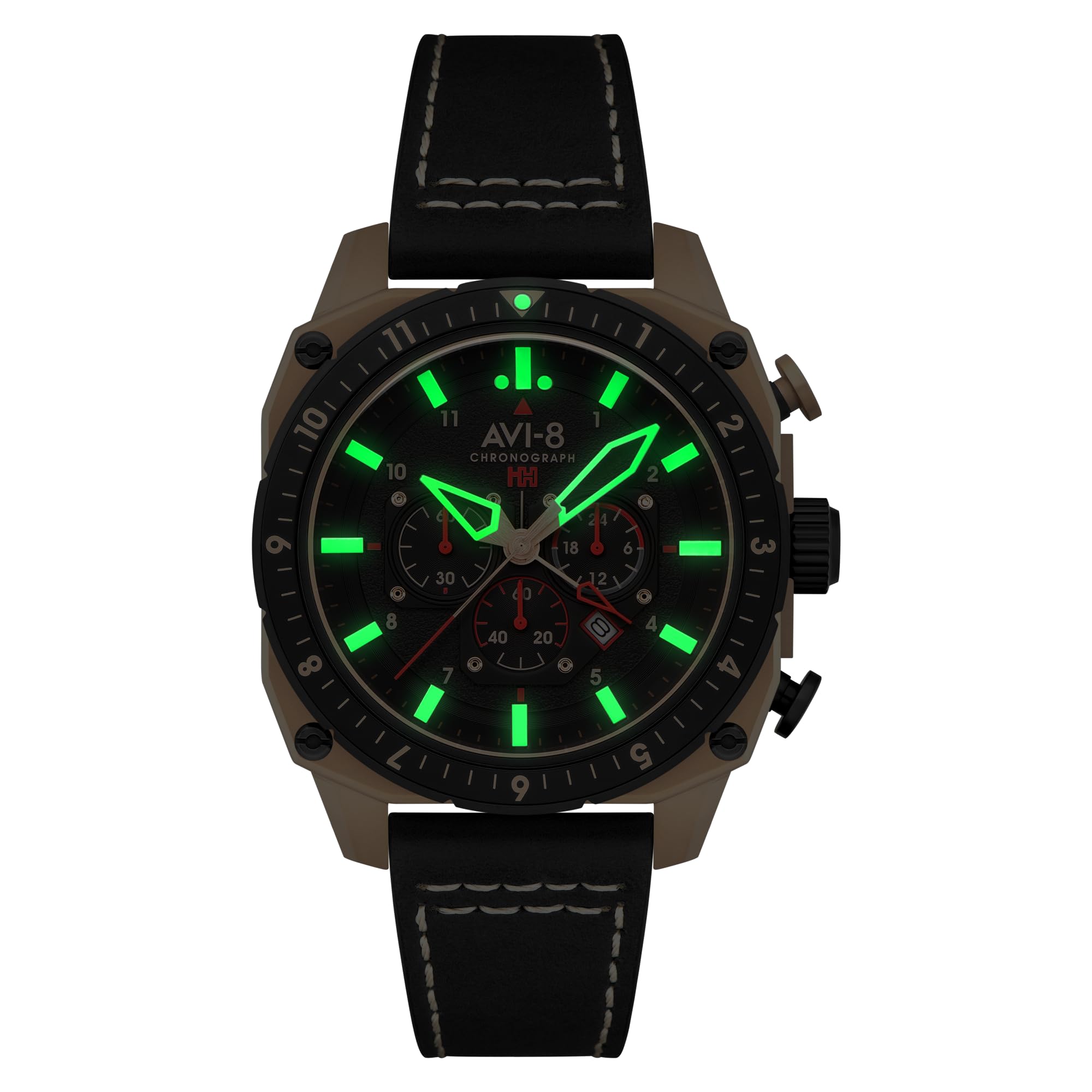 AVI-8 Hawker Hunter Atlas Dual Time Chronograph Jet Black