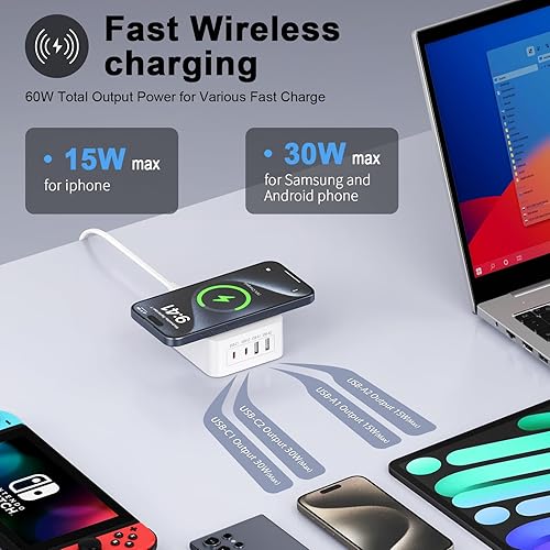 Miniatura 3 de Bloque de cargador de 60 W, cargador inalámbrico rápido para iPhone 1616 Pro16 Pro Max16 Plus15141312, Samsung Galaxy S24A15 5GA35A55A25, Motorola