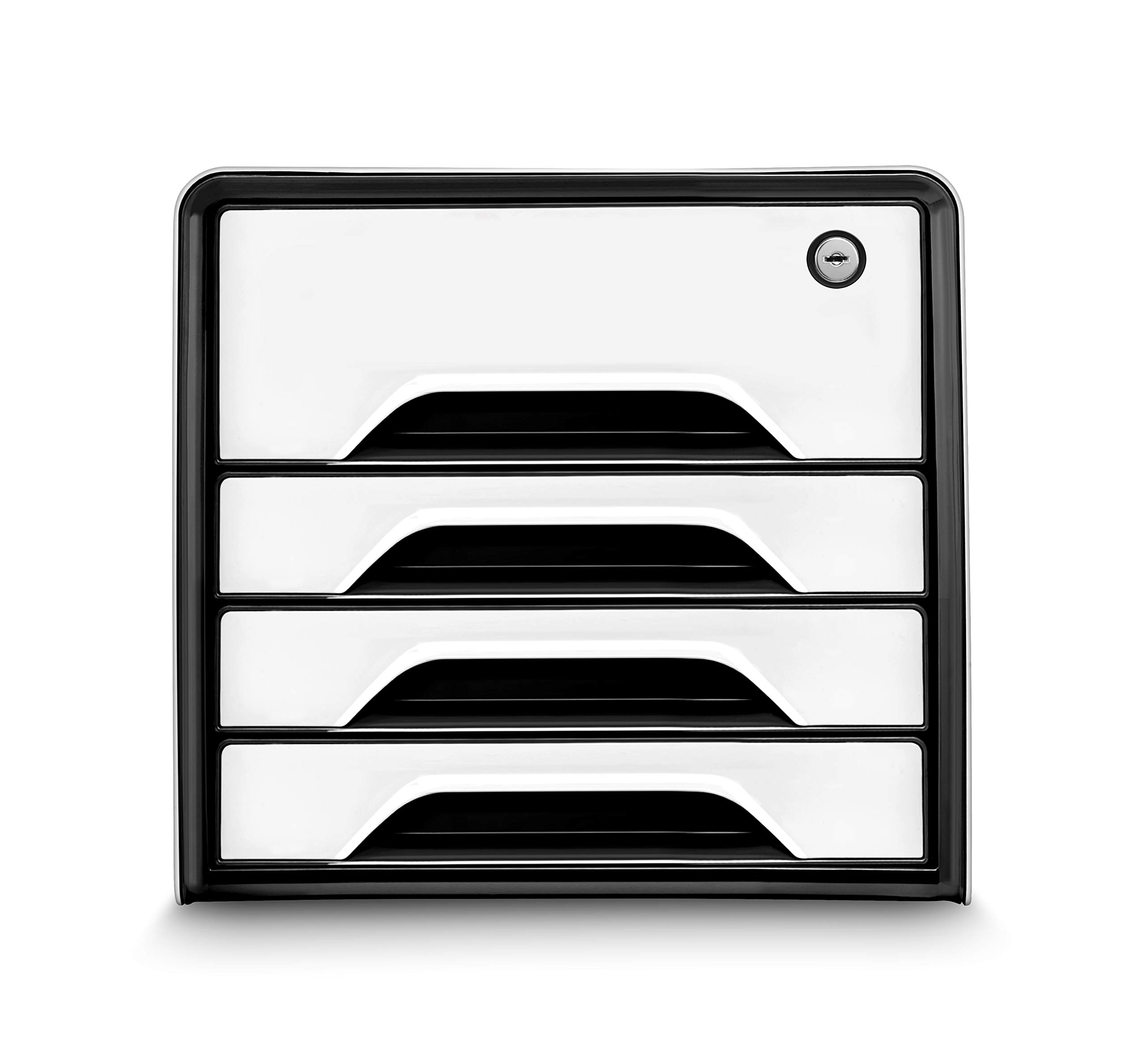 CEP - Schedario smoove Secure, 4 cassetti, bianco/nero