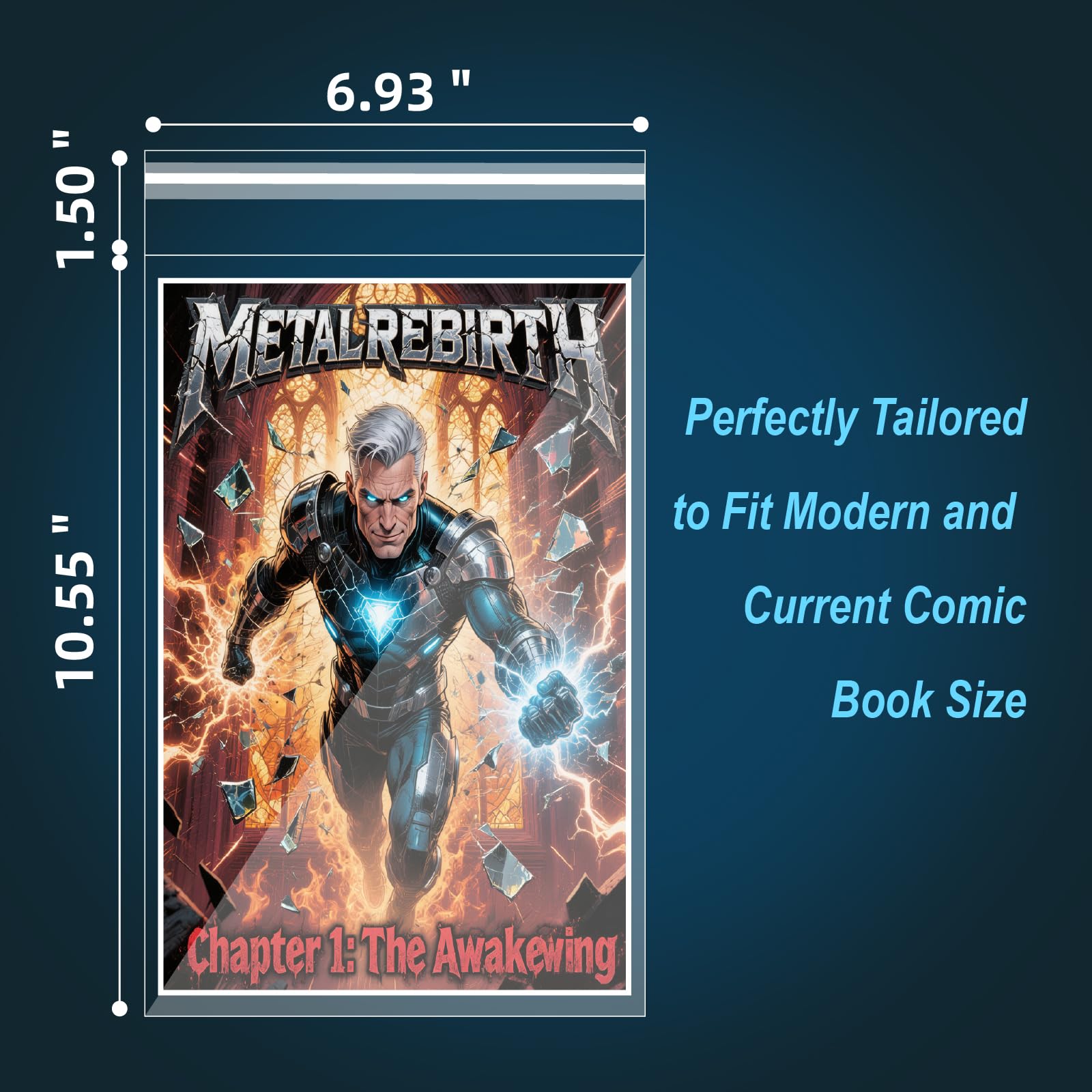 200ct Resealable Current Comic Bags - Acid-Free & Crystal Clear Comic Sleeves 6-7/8" x 10-1/2", Protect, Storage and Display Standard-Sized Modern Comics Collections