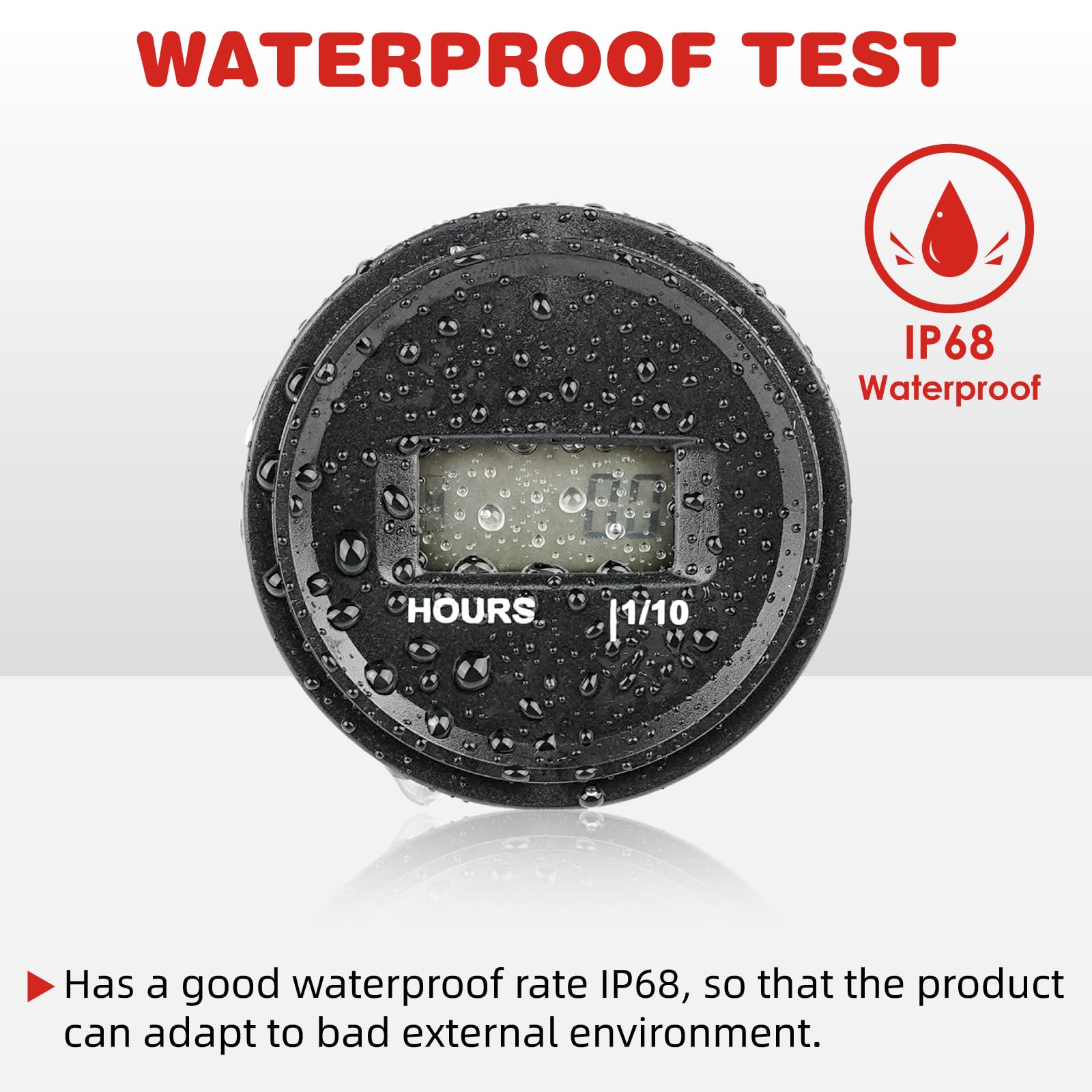 HM056AD Snap en el medidor de horas, temporización TOT, 5-277V AC/DC, IP68 a prueba de agua, utilizado para bombas internas y externas, motocicletas, generadores, cortadoras de césped, mod