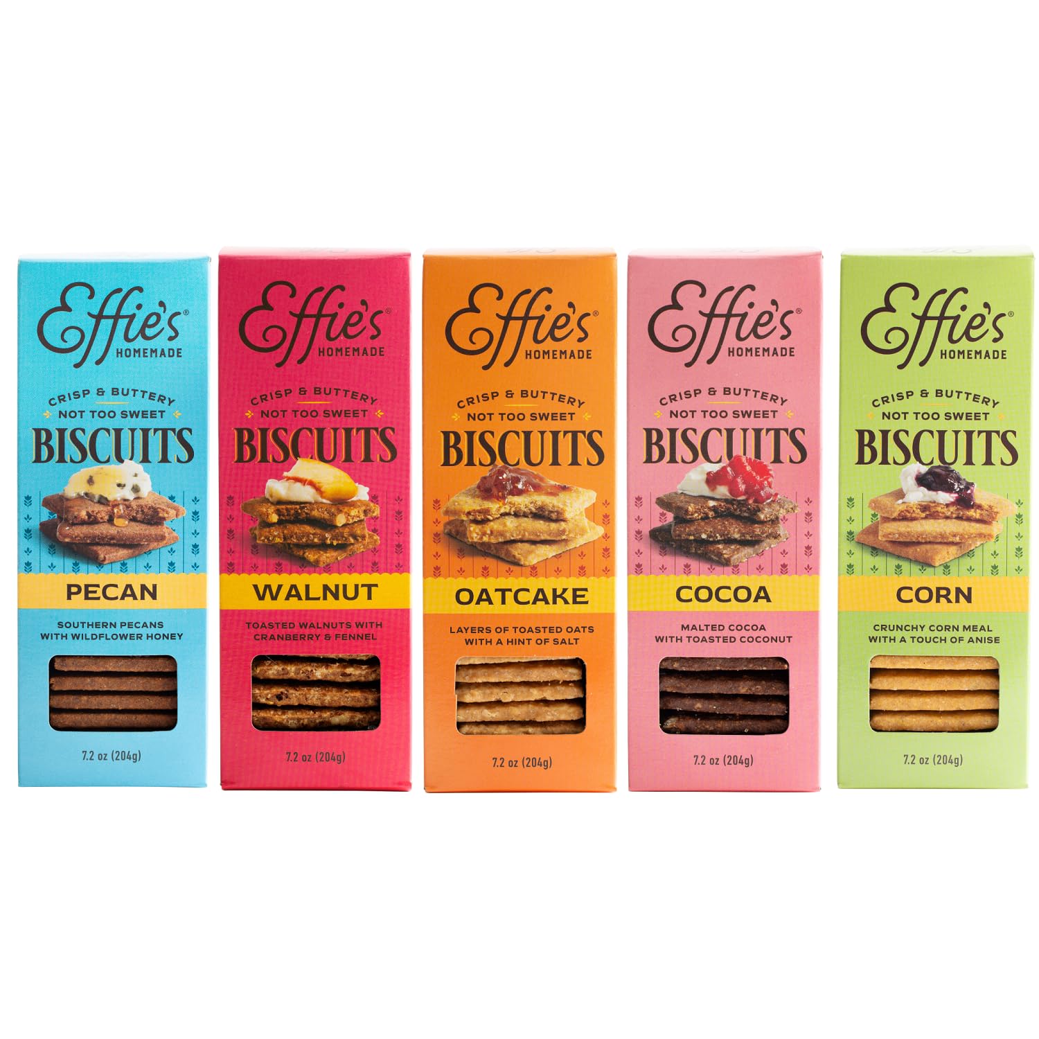Biscuits - Variety Pack - Pecan, Walnut, Oatcakes, Cocoa, Corn - 5 Pack
