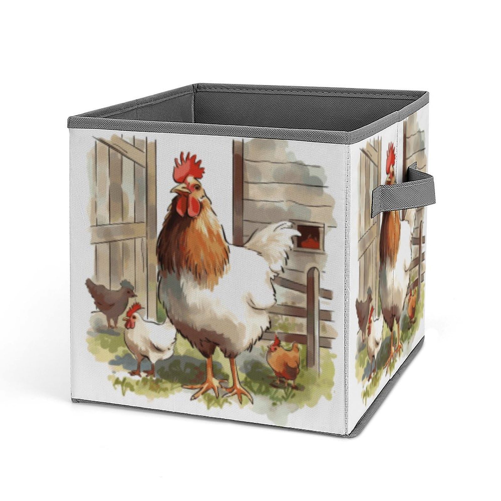 JTREHY Farm Animals Storage Bins Sturdy Large Capacity Folding Sorting Boxes Convenient Stable Storage Box Collapsible Fabric Storages Cubes Organizer with Handles