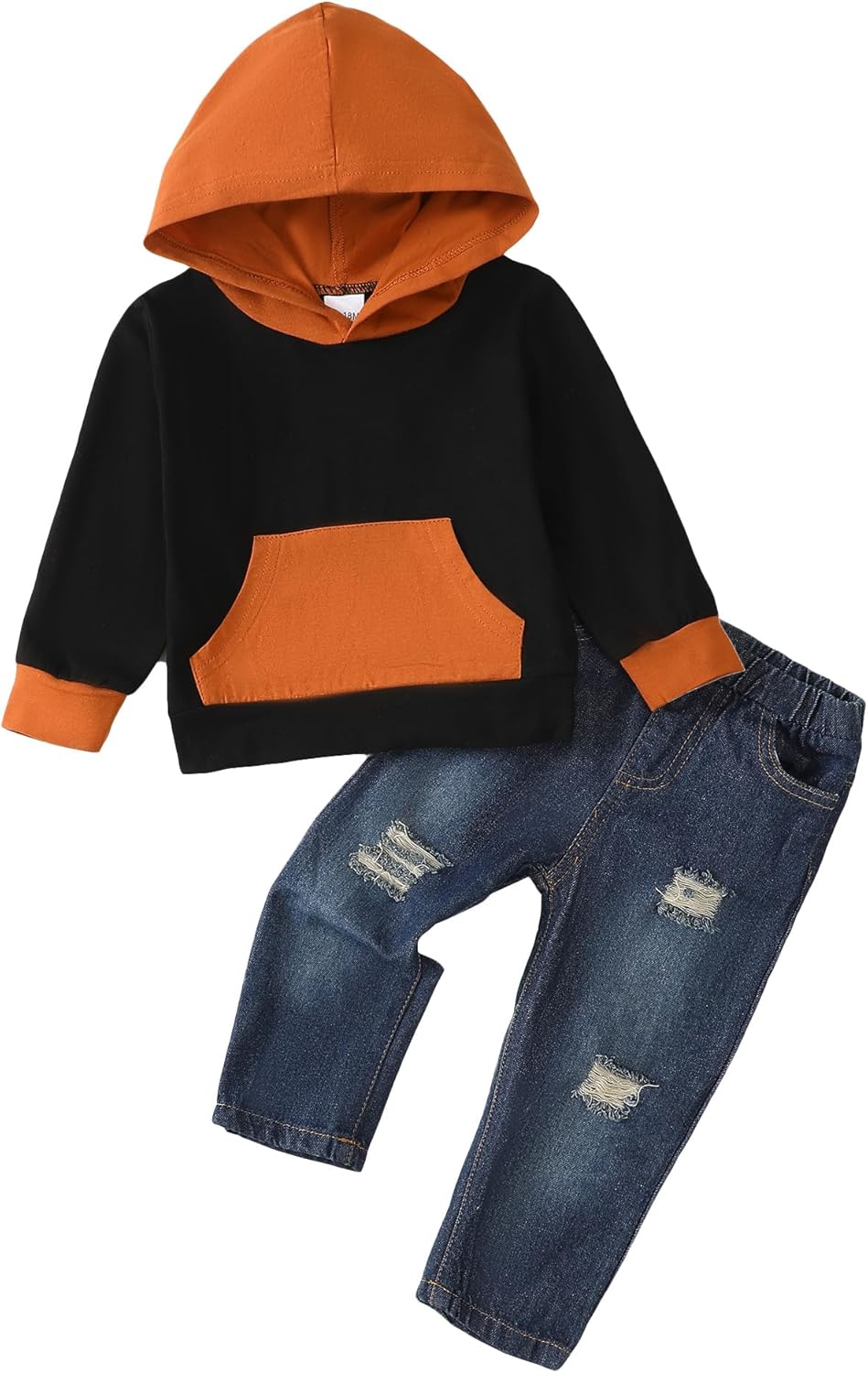 Toddler Boy Clothes Baby Boy Outfit Letter Prints Hoodies Top Ripped Jeans Cute Boys Clothing Set Fall Winter